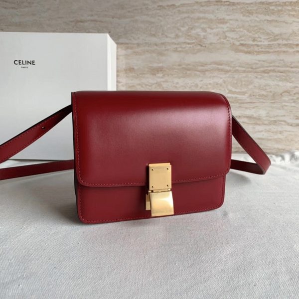 Réplique Celine Classic Box Petit Sac en rouge – Image 5