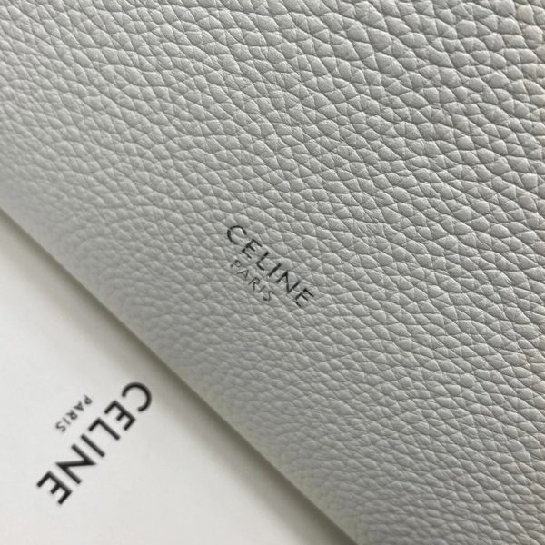 Réplique Celine Sangle Petit Bucket Sac en blanc cuir de veau – Image 6