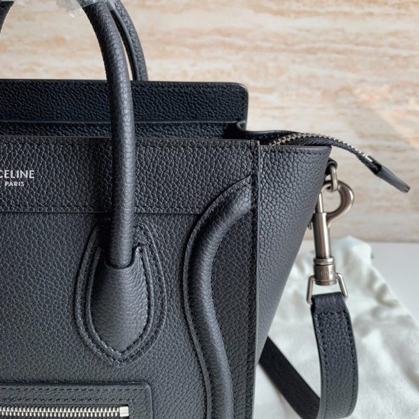Réplique Celine Nano Luggage Fourre-tout Sac en noir – Image 5
