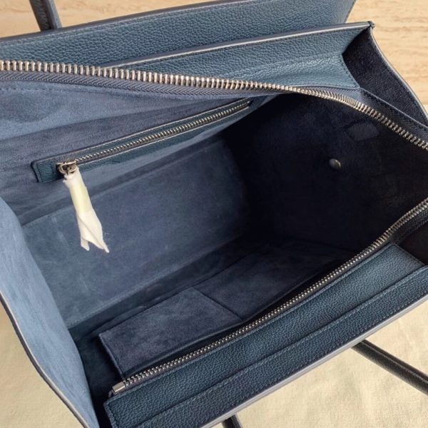 Imitation Celine Micro Luggage Fourre-tout Sac en bleu marine – Image 4