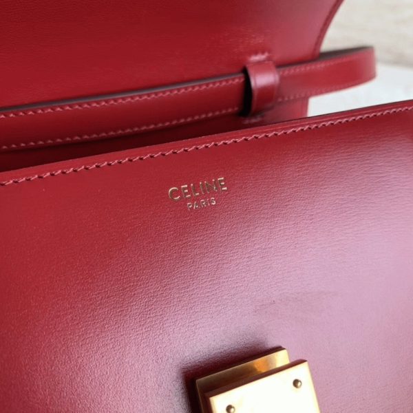 Réplique Celine Classic Box Petit Sac en rouge – Image 4