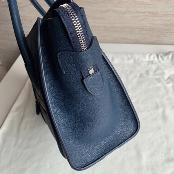 Imitation Celine Micro Luggage Fourre-tout Sac en bleu marine – Image 2