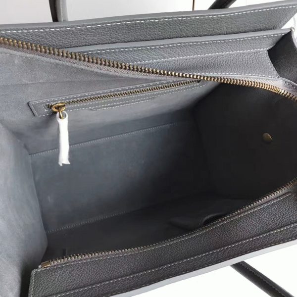 Faux Celine Micro Luggage Fourre-tout Sac en kohl – Image 8