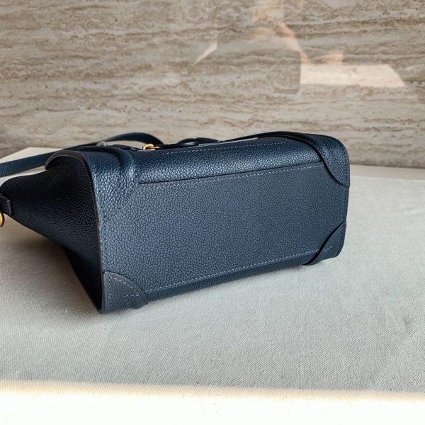 Imitation Celine Nano Luggage Fourre-tout Sac en bleu marine – Image 10