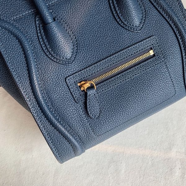 Imitation Celine Nano Luggage Fourre-tout Sac en bleu marine – Image 9