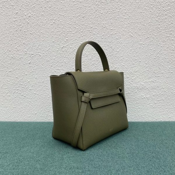 Réplique Celine Micro Belt Sac en olive foncé – Image 9
