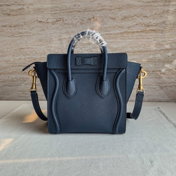 Imitation Celine Nano Luggage Fourre-tout Sac en bleu marine – Image 7