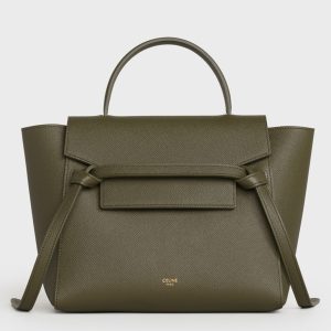 Réplique Celine Micro Belt Sac en olive foncé