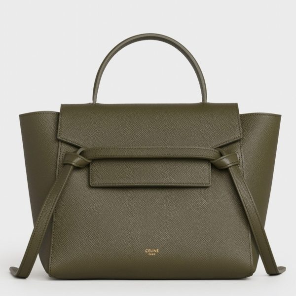 Réplique Celine Micro Belt Sac en olive foncé