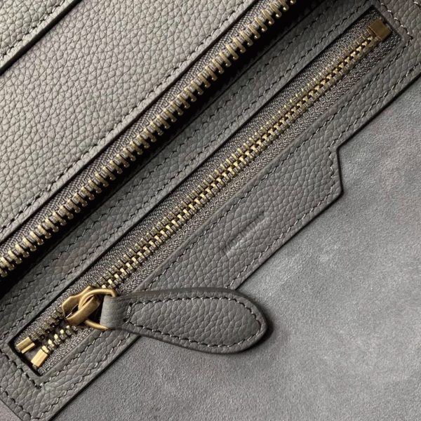 Faux Celine Micro Luggage Fourre-tout Sac en kohl – Image 4