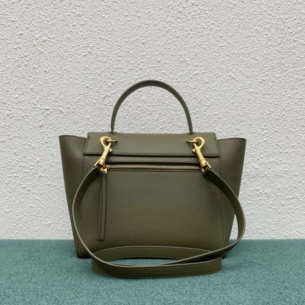 Réplique Celine Micro Belt Sac en olive foncé – Image 8