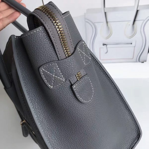 Faux Celine Micro Luggage Fourre-tout Sac en kohl – Image 3