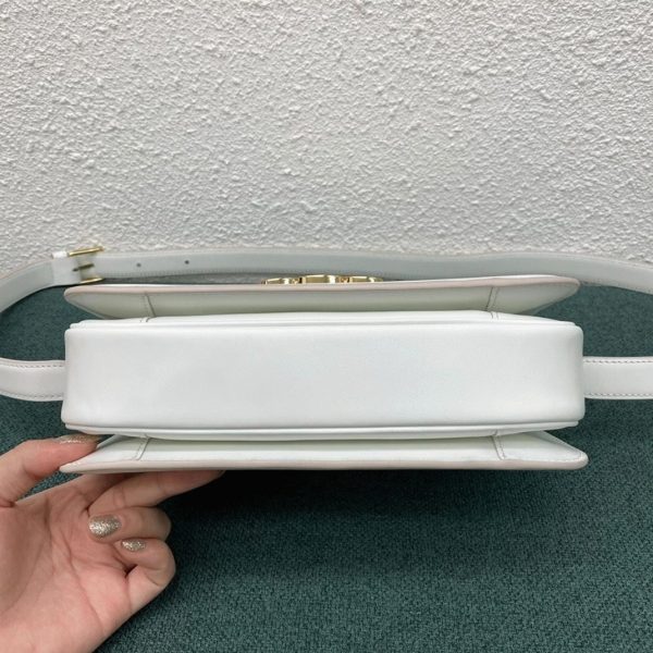 Faux Celine Triomphe Moyen Sac en blanc – Image 7