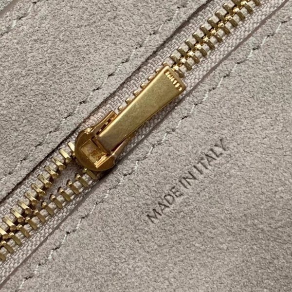 Faux Celine Sangle Petit Bucket Sac en taupe cuir de veau – Image 6