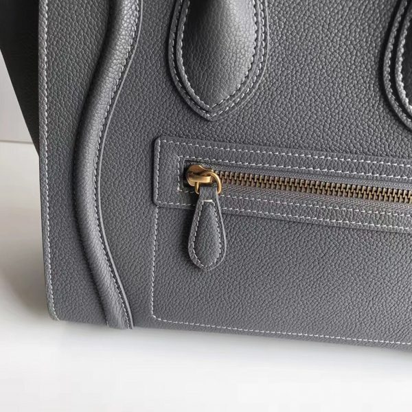 Faux Celine Micro Luggage Fourre-tout Sac en kohl – Image 2