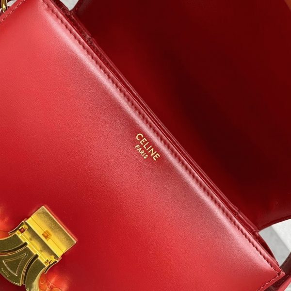 Contrefaçon Celine Triomphe Adolescent Sac en rouge – Image 13