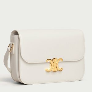 Faux Celine Triomphe Moyen Sac en blanc