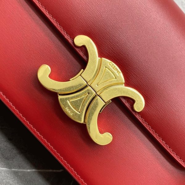 Contrefaçon Celine Triomphe Adolescent Sac en rouge – Image 12