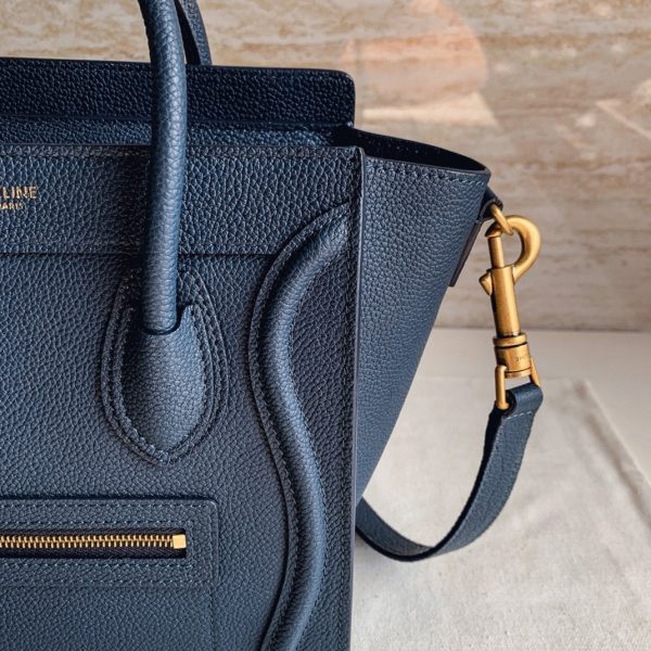 Imitation Celine Nano Luggage Fourre-tout Sac en bleu marine – Image 2