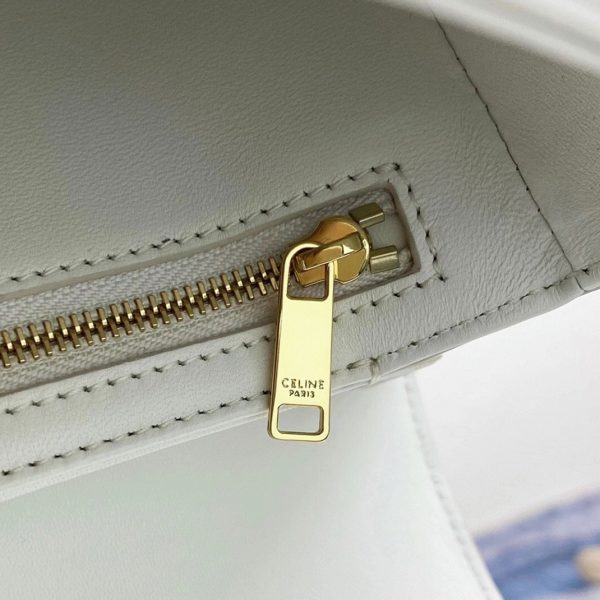 Faux Celine Triomphe Moyen Sac en blanc – Image 4