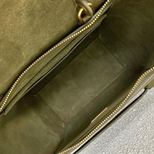 Réplique Celine Micro Belt Sac en olive foncé – Image 3