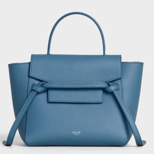Réplique Celine Belt Nano Sac en bleu ardoise