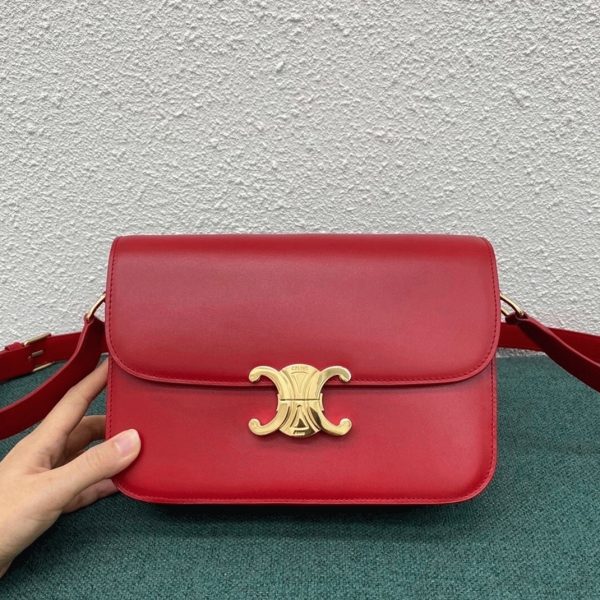 Réplique Celine Triomphe Moyen Sac en rouge – Image 13