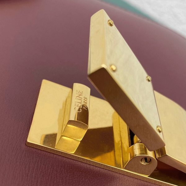 Contrefaçon Celine Classic Box Moyen Sac en bordeaux – Image 6