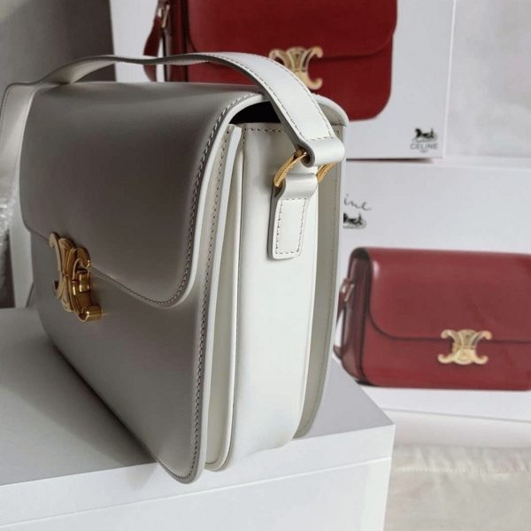 Faux Celine Triomphe Grand Sac en blanc – Image 8