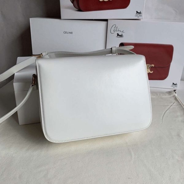 Faux Celine Triomphe Grand Sac en blanc – Image 7