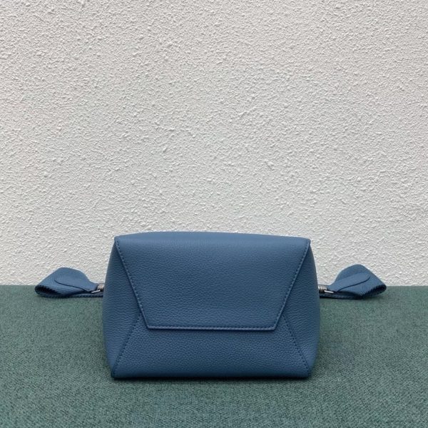 Contrefaçon Celine Sangle Petit Bucket Sac en bleu ardoise cuir de veau – Image 7