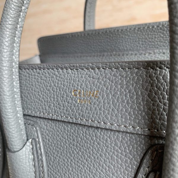 Faux Celine Nano Luggage Fourre-tout Sac en kohl – Image 5