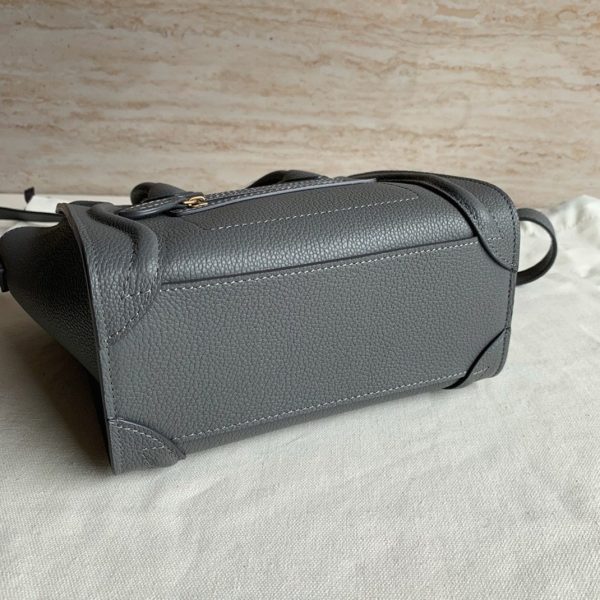 Faux Celine Nano Luggage Fourre-tout Sac en kohl – Image 4