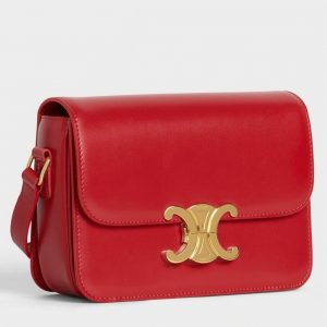 Contrefaçon Celine Triomphe Adolescent Sac en rouge