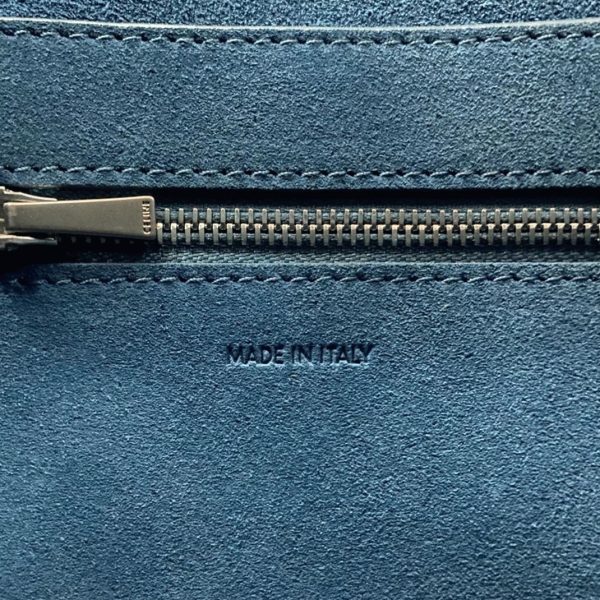 Contrefaçon Celine Sangle Petit Bucket Sac en bleu ardoise cuir de veau – Image 5