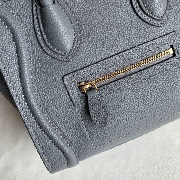 Faux Celine Nano Luggage Fourre-tout Sac en kohl – Image 3