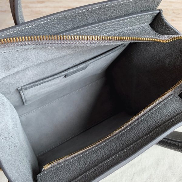 Faux Celine Nano Luggage Fourre-tout Sac en kohl – Image 2