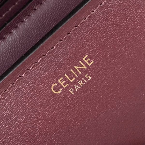 Contrefaçon Celine Classic Box Moyen Sac en bordeaux – Image 13