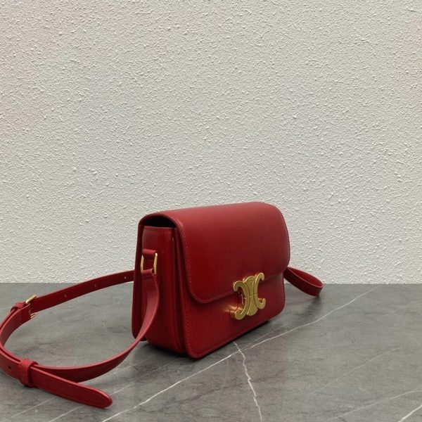 Contrefaçon Celine Triomphe Adolescent Sac en rouge – Image 3