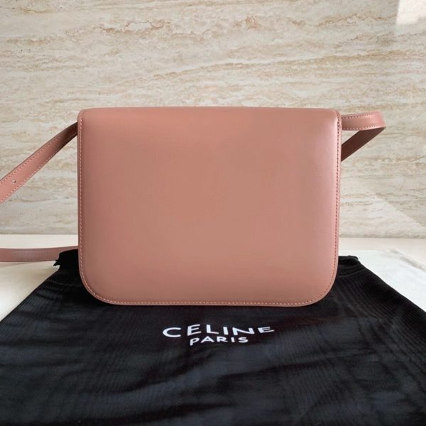 Faux Celine Classic Box Moyen Sac en rose antique – Image 10