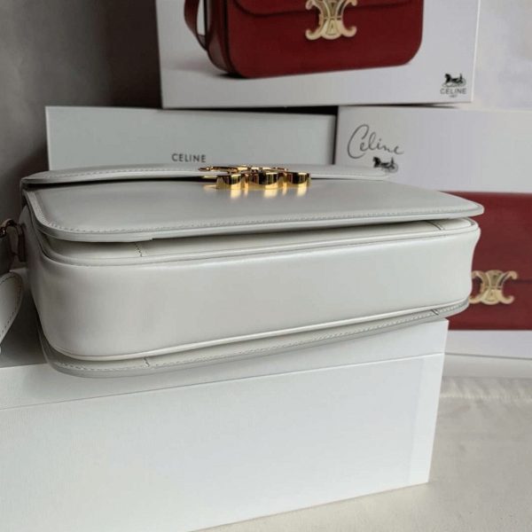 Faux Celine Triomphe Grand Sac en blanc – Image 3