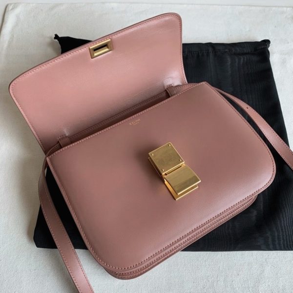 Faux Celine Classic Box Moyen Sac en rose antique – Image 8