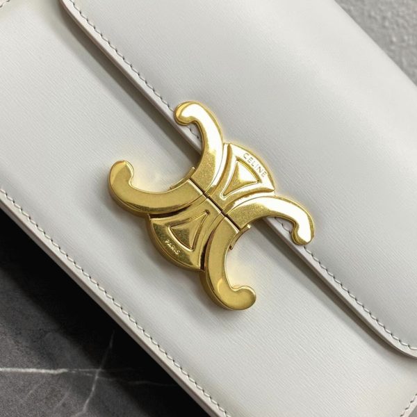 Réplique Celine Triomphe Adolescent Sac en blanc – Image 13