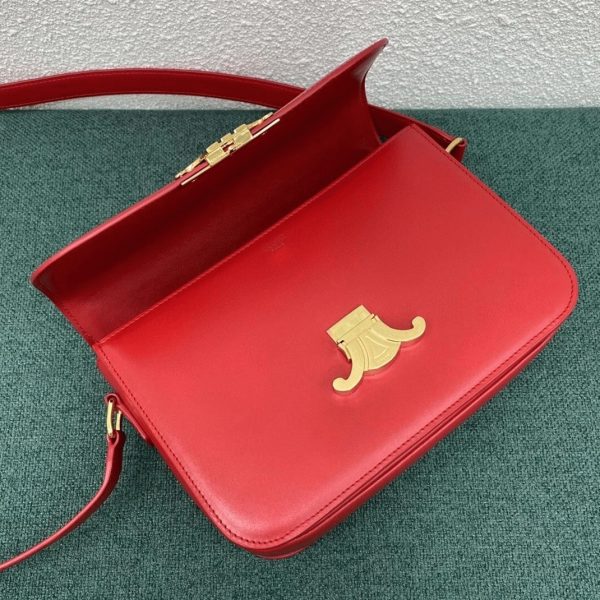Réplique Celine Triomphe Moyen Sac en rouge – Image 3