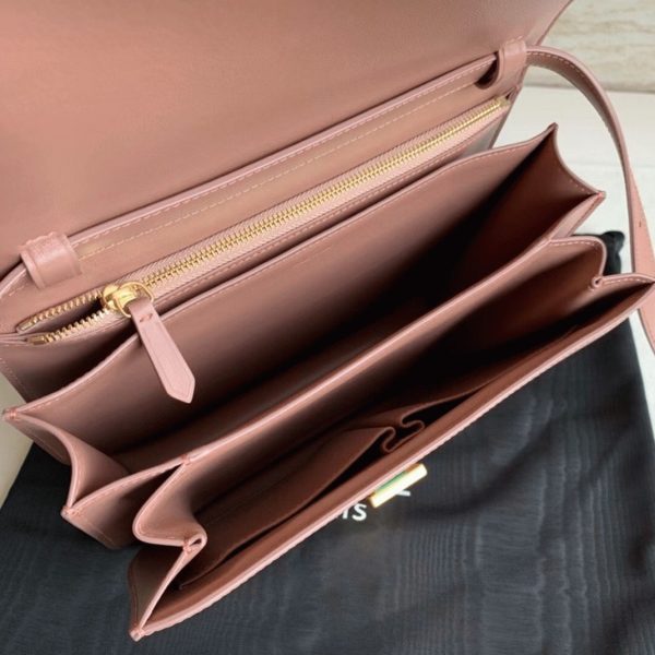 Faux Celine Classic Box Moyen Sac en rose antique – Image 4