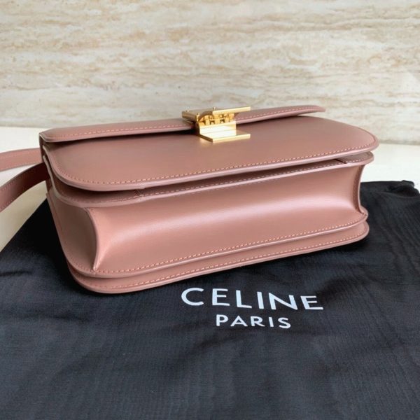 Faux Celine Classic Box Moyen Sac en rose antique – Image 3