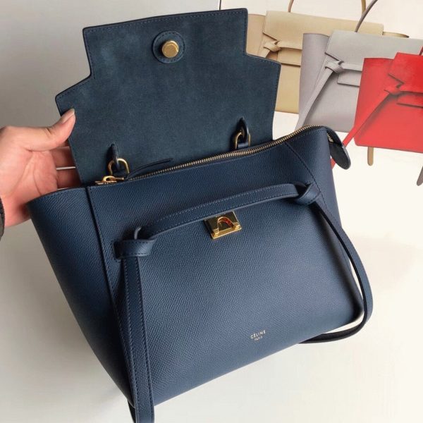 Contrefaçon Celine Micro Belt Sac en bleu marine – Image 5
