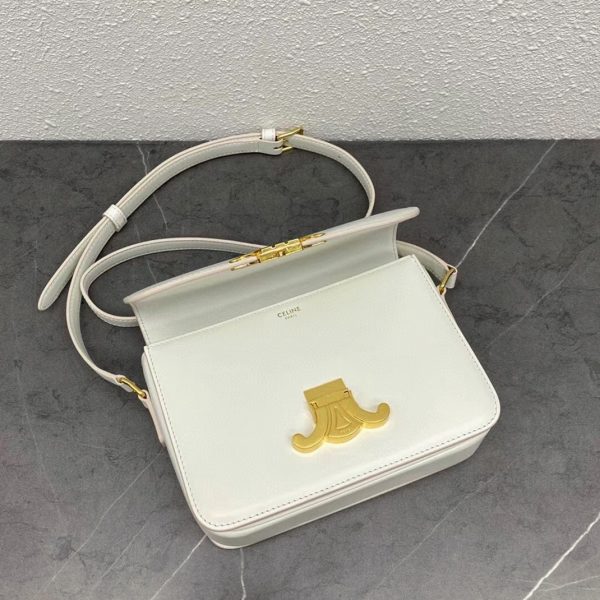 Réplique Celine Triomphe Adolescent Sac en blanc – Image 7