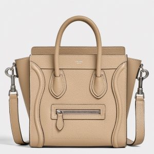 Contrefaçon Celine Nano Luggage Fourre-tout Sac en dune