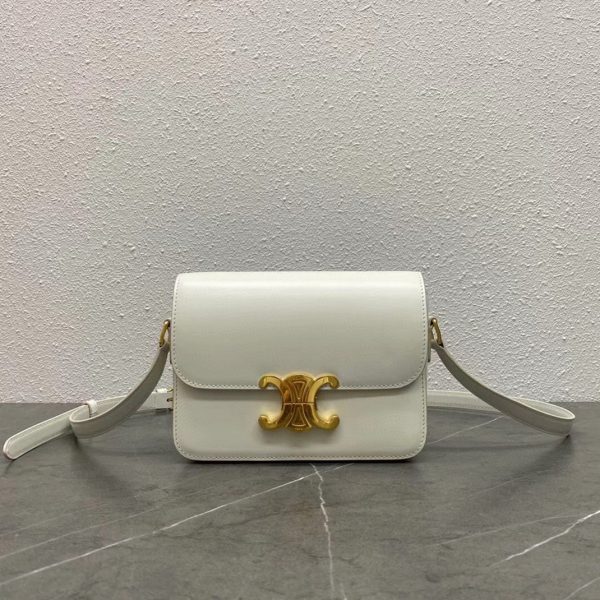 Réplique Celine Triomphe Adolescent Sac en blanc – Image 2